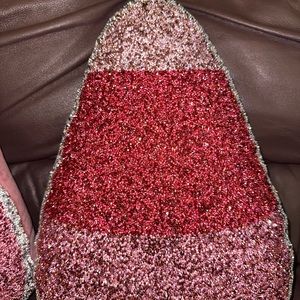 Pink Halloween Rhinestone Candy Corn Throw Pillows by Sparkles! Pink & Silver